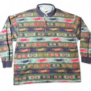 Vintage made in usa long sleeve polo